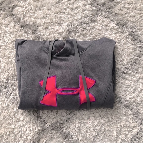 Under Armour Grey & Pink Hoodie Sweater - Picture 2 of 7